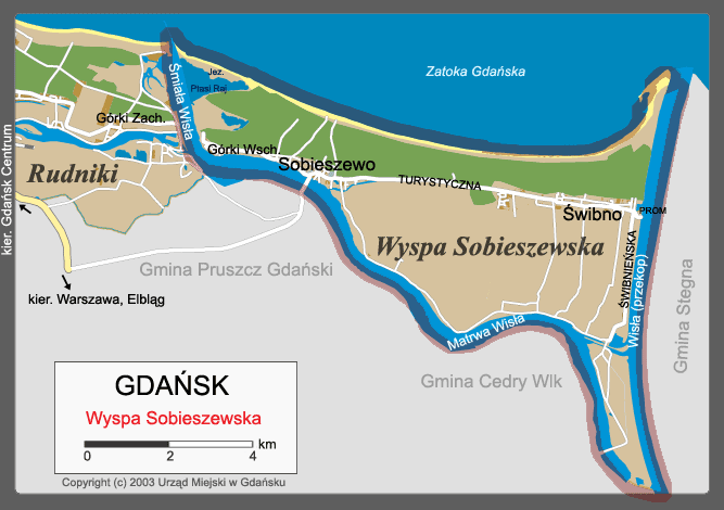 mapa - wyspa Sobieszewska