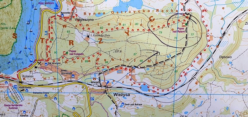 Szlak Wzgórz Szymbarskich - mapa okolic Wieżycy