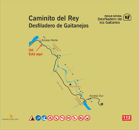 Mapa szkalu Caminito del Rey